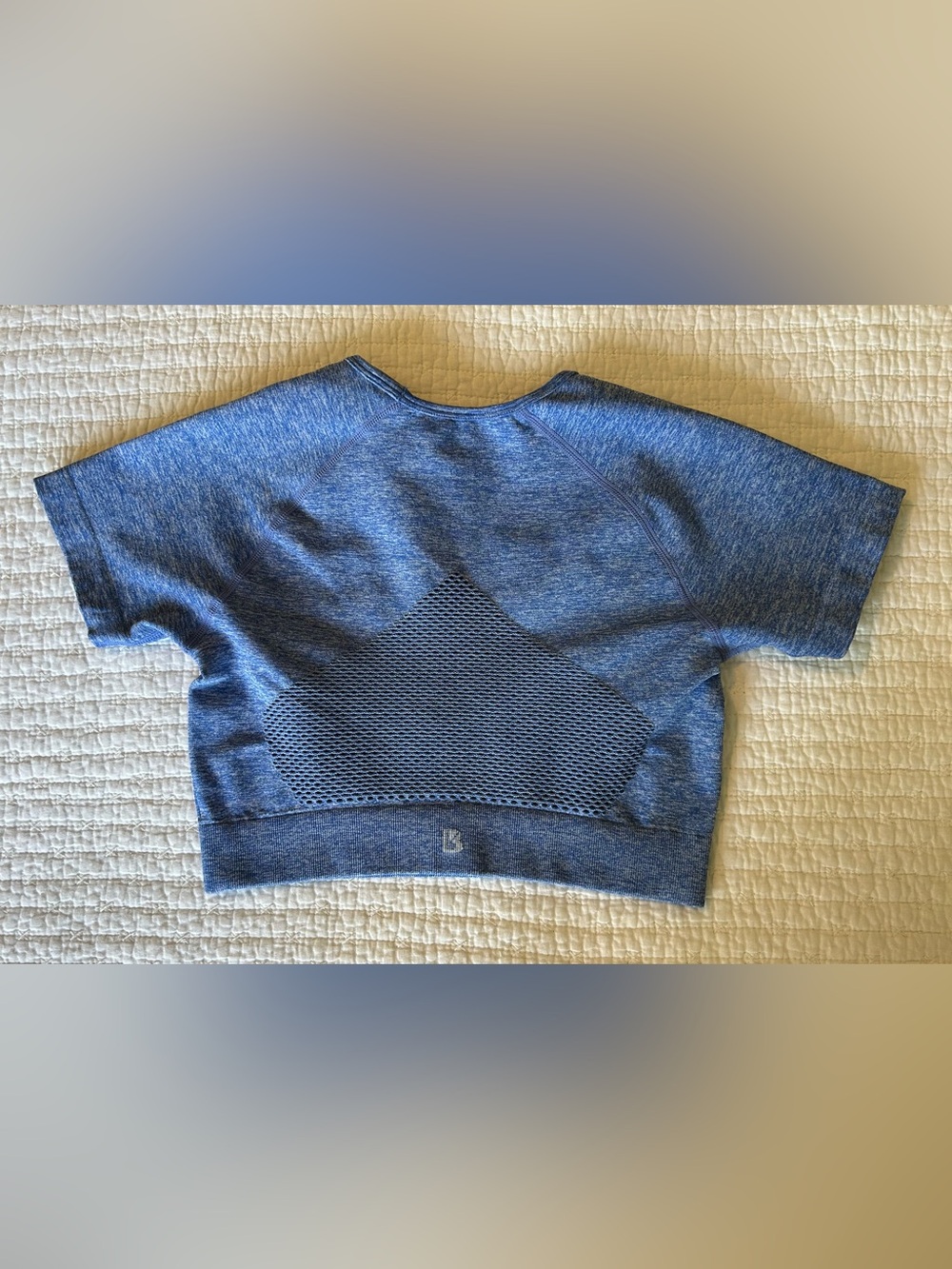 BUNDLE (2)-Buffbunny Wmn SzS Cadi Heather Blue & Black Long Sleeve Mesh Crop Top - Picture 9 of 12